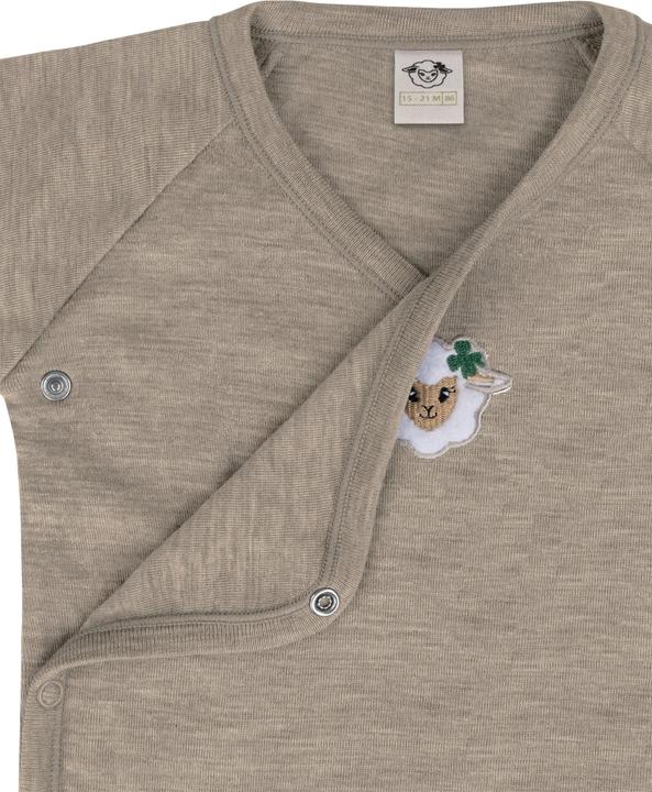 Actual product image Normani 2-pack organic long-sleeved merino wool baby bodysuit for boy and girl - 9353 (50)