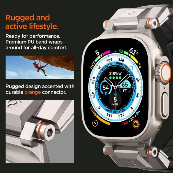 Actual product image Spigen DuraPro Armor PU Apple Watch (49mm) Band (Thermoplastic polyurethane (TPU), Polyurethane (PU))