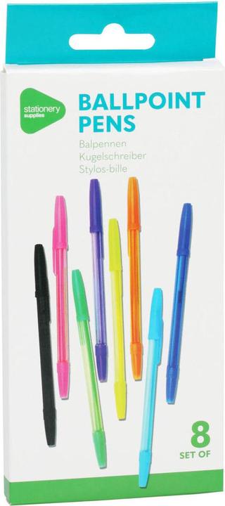 Kugelschreiber in 8 Farben, 8 Stk. (Bunt, 8 x)