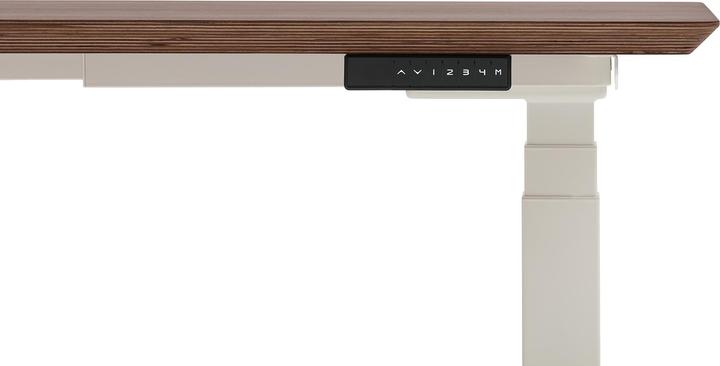 Image du produit Oakywood Standing Desk table en bois réglable en hauteur - En placage - Placage noyer / 140x70 / Blanc - (140 x 70 cm)