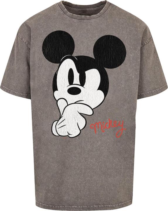 Actual product image Absolute Cult Mickey Mouse - Distressed Ponder Acid Washed Oversize Tee - 115191 (M)
