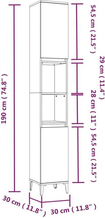 Actual product image VidaXL Agustin (30 x 30 x 190 cm)