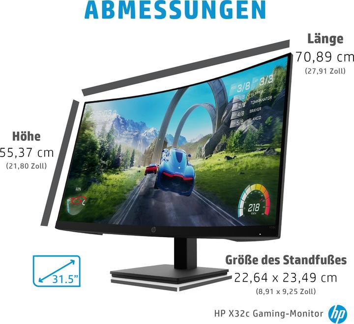 Immagine prodotto HP X32c 80 cm (31,5" ) 1920 x 1080 Pixel Full HD LCD Nero (1920 x 1080 pixel, 31.50")