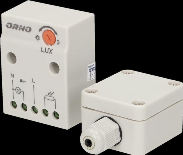 Orno CR- 232 Twilight switch outdoor with external probe in housing, IP65, light intensity LUX adjustment