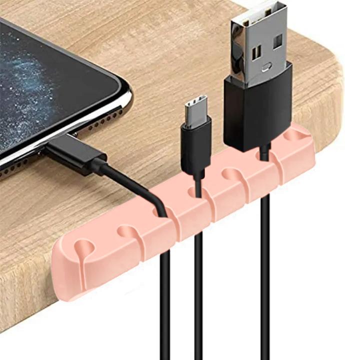 Produktbild PhoneLook 7-Kanal Silikon Kabelklemme für Tisch Wand Klebestreifen