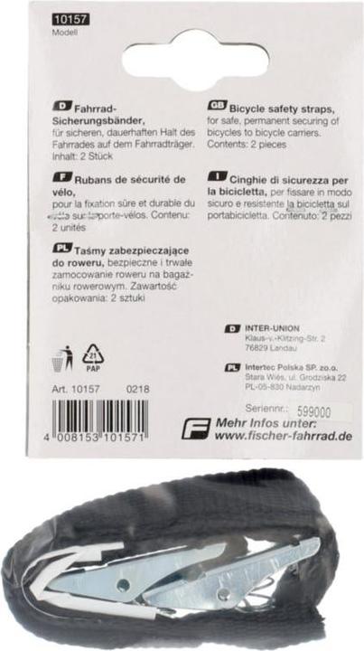 Image du produit Fischer Ruban de sécurité pour vélo 2 pièces (Noir)