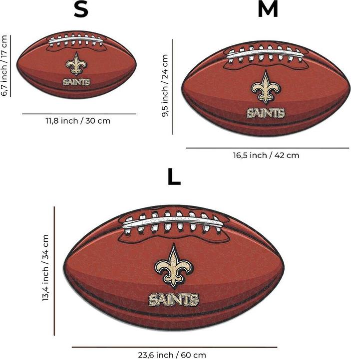 Produktbild Iconic NFL - New Orleans Saints – Football mit Logo - Holz Puzzle Grösse L (500 Teile) (500 Teile)