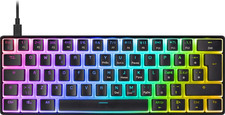 Actual product image Deltaco DK475 Mechanical 60% Keyboard, Pudding Keycaps, Hot swap (CH, Cable)