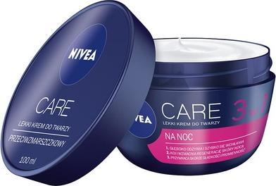 NIVEA Care 3In1 Light Face Cream For Night 100Ml (100 ml, Nachtcreme)