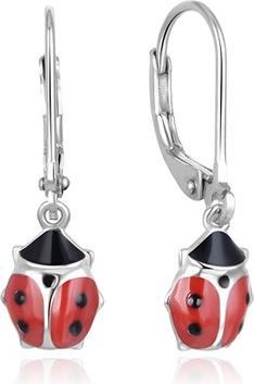 Beneto Cute silver Ladybugs AGUC2618 earrings (L)