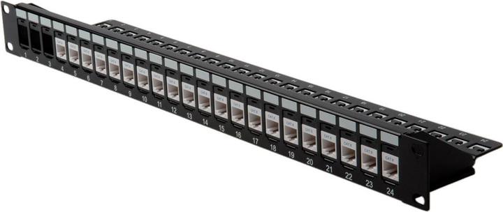 Roline 48.30cm (19") keystone module rack, 24P., unshielded, black
