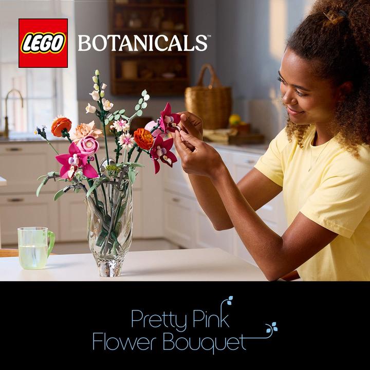Actual product image LEGO Schöner Rosafarbener Blumenstrauss (10342, LEGO Botanical, LEGO Icons)