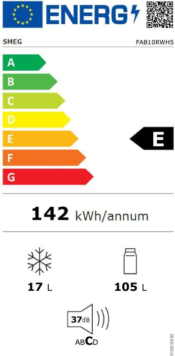 Label énergétique Smeg Style rétro FAB10RWH5 (122 l)