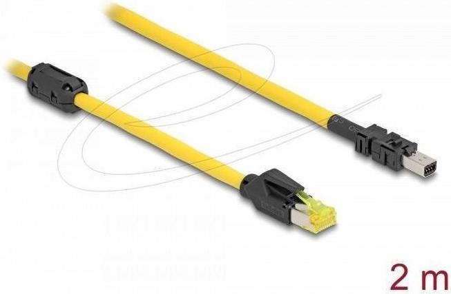 Image du produit Delock Kabel RJ45 Stecker Cat.6 zu Mini I/O 8 Pin D-Form Typ (S/FTP, CAT6, 2 m)