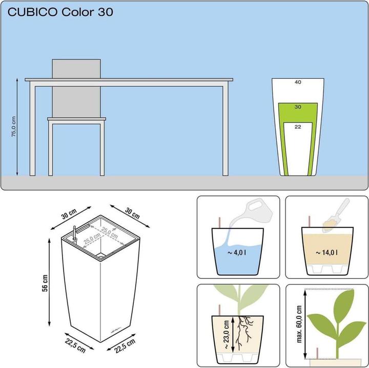 Actual product image Lechuza Cubico Color 30 (29.50 cm)