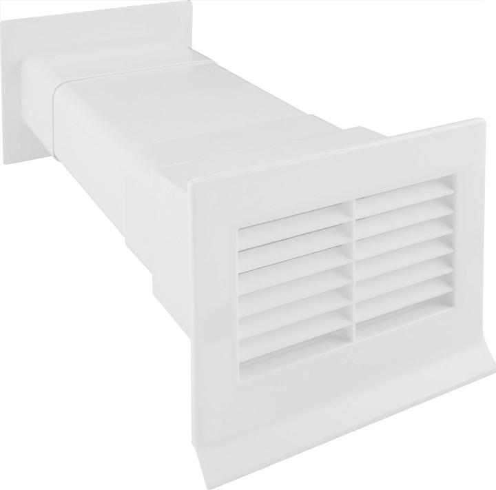 Actual product image IKM Flat duct system 125 wall sleeve with internal backflow flap white