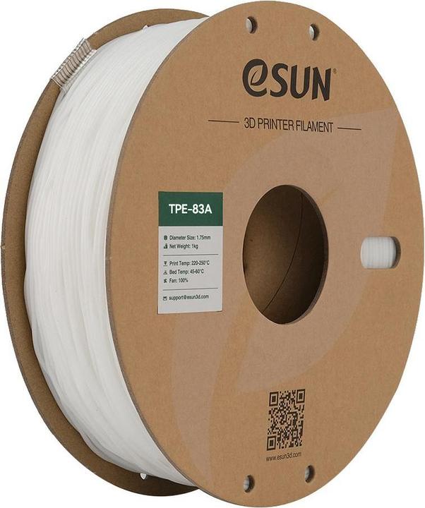 Actual product image eSUN ELASTIC 1,75mm NATURAL 1kg (TPE, 1.75 mm, 1000 g, White)