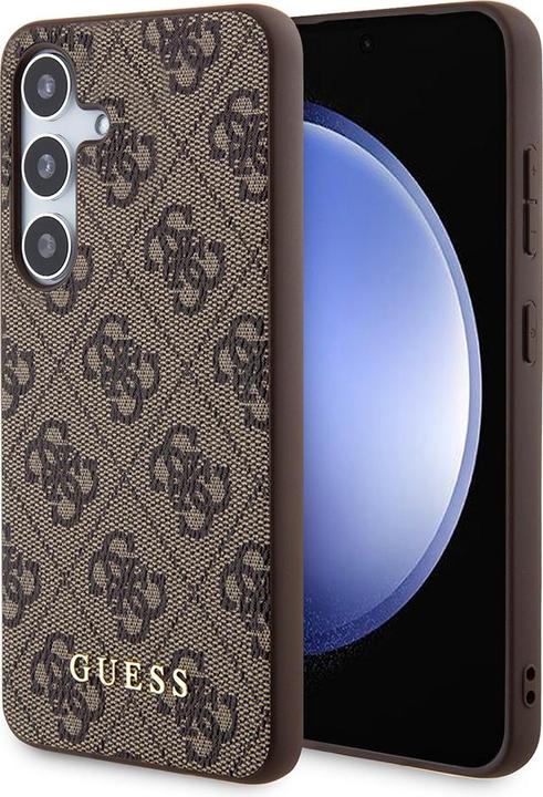 Productafbeelding Guess Hoesje voor S24+ S926 GUHCS24MG4GFBR Hardcase 4G Metalen Goud Logo bruin (Samsung Galaxy S24+)