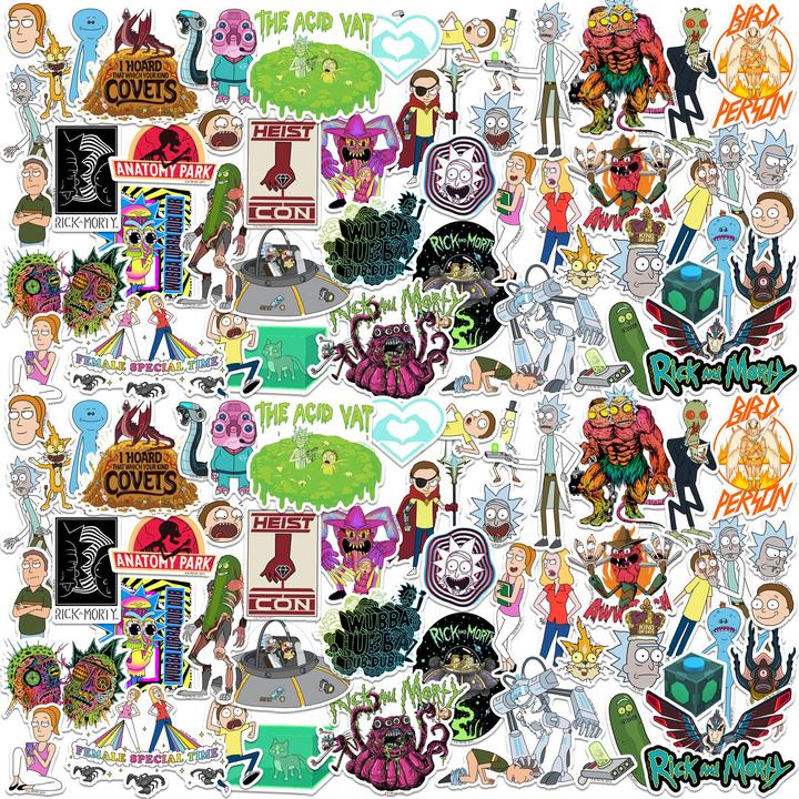 Actual product image Rick And Morty Deluxe Stickers (Pack of 100)