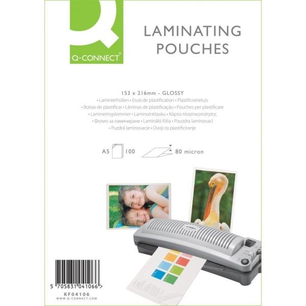 Immagine prodotto Q-Connect Film di laminazione lucidi (A5, 100 Pezzo/i, 80 µm)