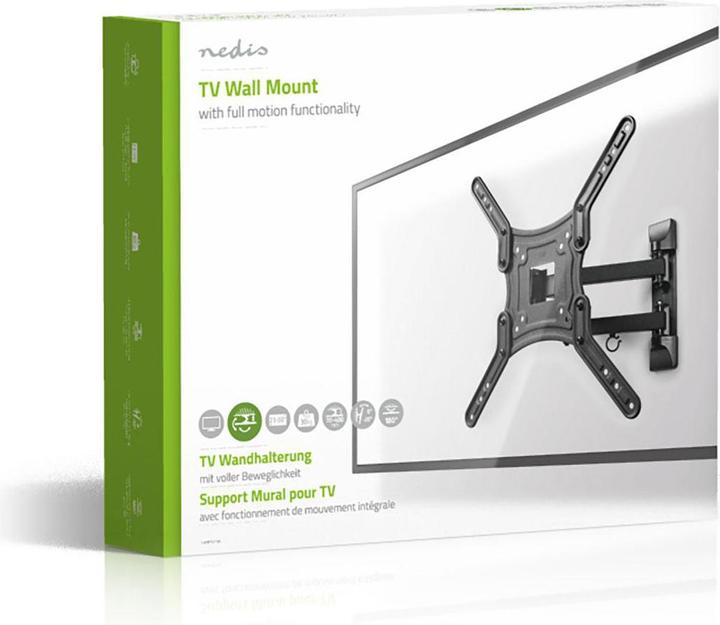 Image du produit Nedis Support mural pour TV à mouvement complet - 23 - 55" - Max. 30 kg - 3 points de pivot - Angle de (Mur, 55", 30 kg)