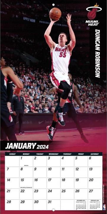 Immagine prodotto NBA - Miami Heat - 30,5 x 30,5 cm Calendario da parete 2024 (Francese, Italiano, Spagnolo, Tedesco, Inglese)