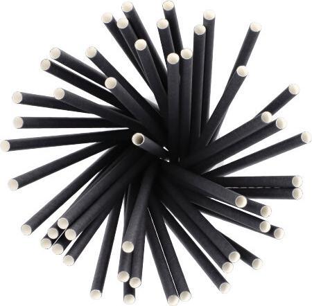 Actual product image Papstar Paper drinking straw "pure", 250 mm, black (135 x)