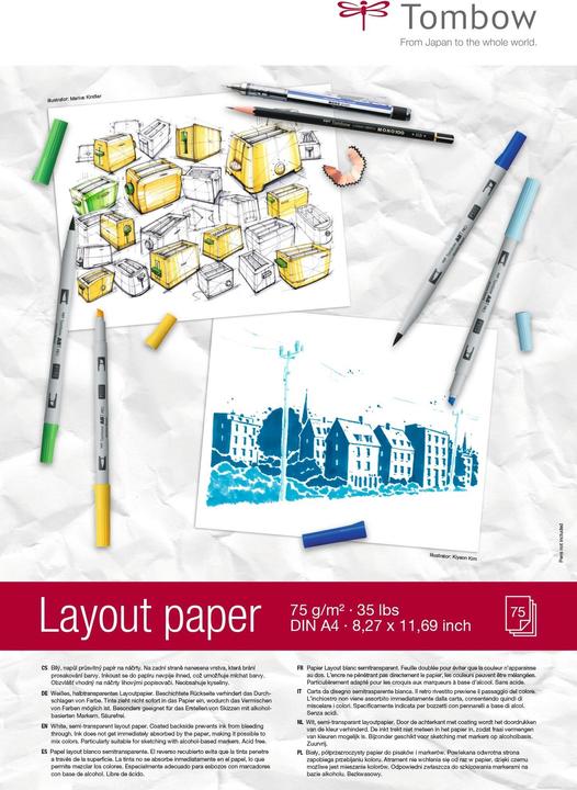 Produktbild Tombow Zeichenblock Layout (A4, Blanko, Weicher Einband)