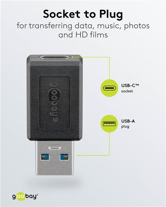 Produktbild Goobay USB-A auf USB-C Adapter USB 3.0 (USB Typ-C, 3.80 cm)