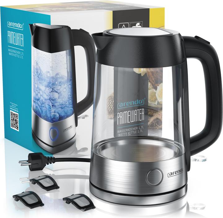 Image du produit Arendo Bouilloire en verre en acier inoxydable (1.70 l)