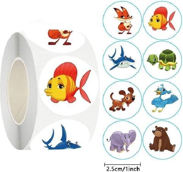 Produktbild MU Classic 500er selbstklebende Sticker-Rolle mit Motiv süsse Tiere 2