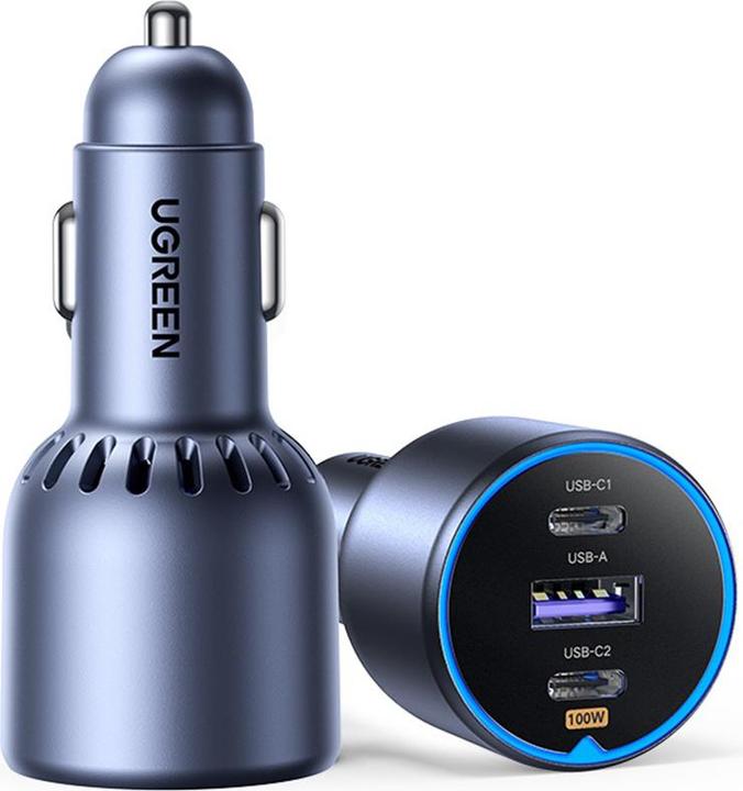Ugreen Car Charger EC705, USB + 2x USB-C, 130W + 1m 5A Cable
