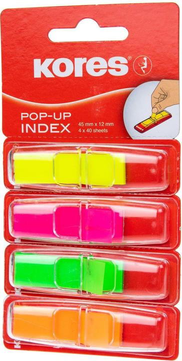 Produktbild Kores Page Marker Pop-Up Mehrfarbig, 160 Stück (45 x 12 mm)