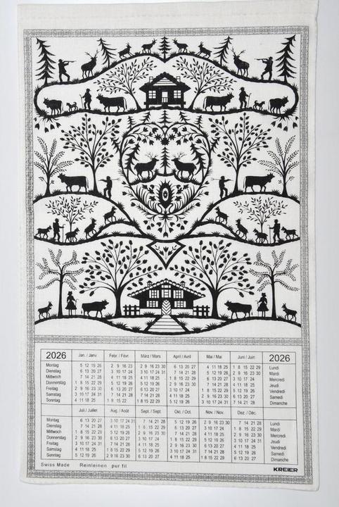 Produktbild Doerig Scherenschnitt Reinleinen 2026 19.2635 DE/FR 40x70cm (40 x 70 cm, Französisch, Deutsch)