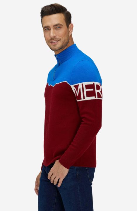 Actual product image Bellemere Pullover Merino Super Fine Mountain Print Sweater (L)