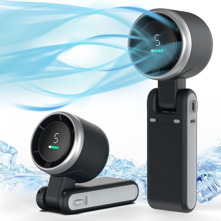 PhoneLook Tragbarer faltbarer USB-Lüfter wiederaufladbar ultra-leise 5 Geschwindigkeiten 3600mAh Akku 10h Lauf (60 dB)