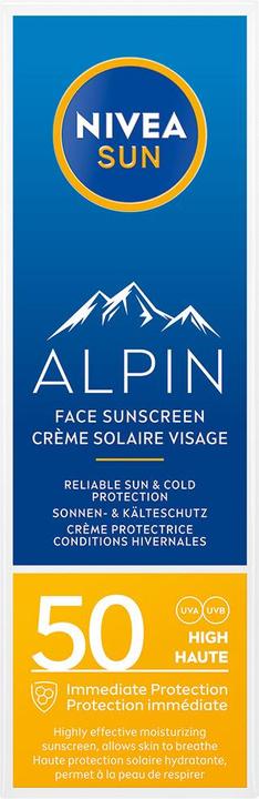 Actual product image NIVEA Sun Alpin sun cream for the face (Sun cream face, SPF 50, 50 ml, 69 g)