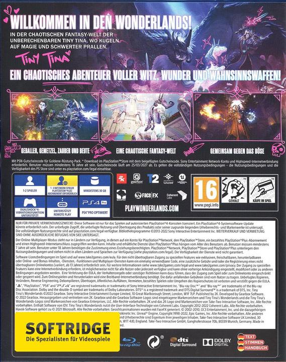 Productafbeelding 2K Games Tiny Tina's Wonderlands (PS4, DE)