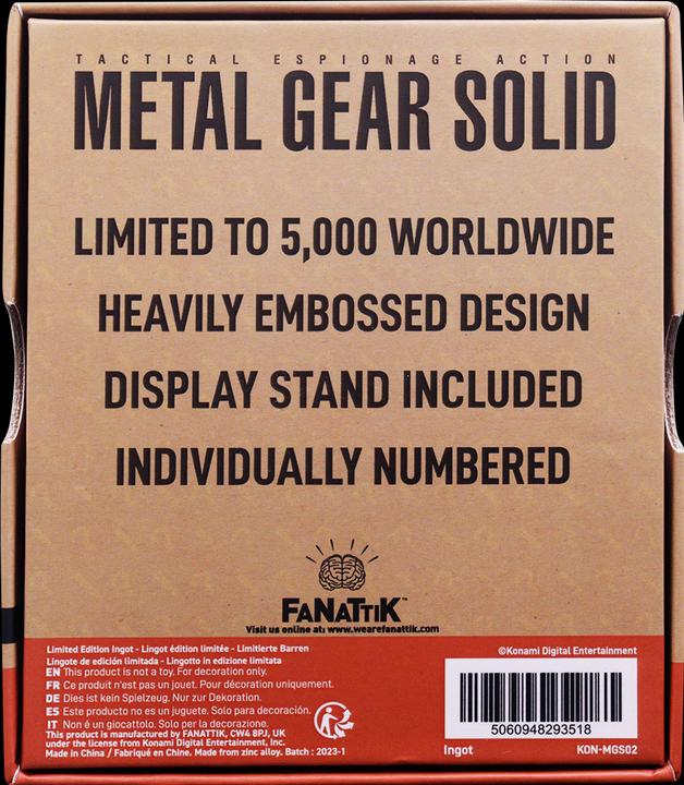 Image du produit Fanattik Metal Gear Solid Lingot Foxhound Insignia Édition limitée