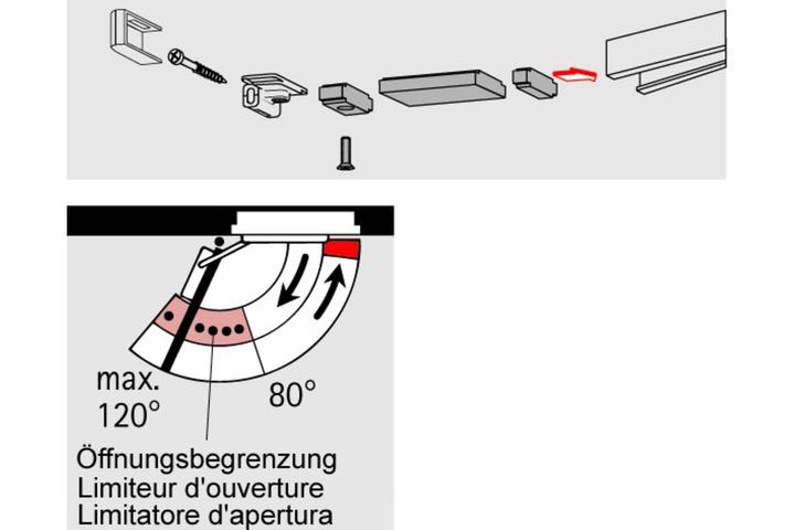 Image du produit Dormakaba Limitateur d'ouverture pour glissière (Intérieur)