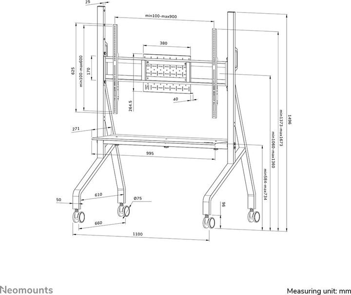 Actual product image Neomounts FL50-525WH1 (Universal, 82.55", 76 kg)