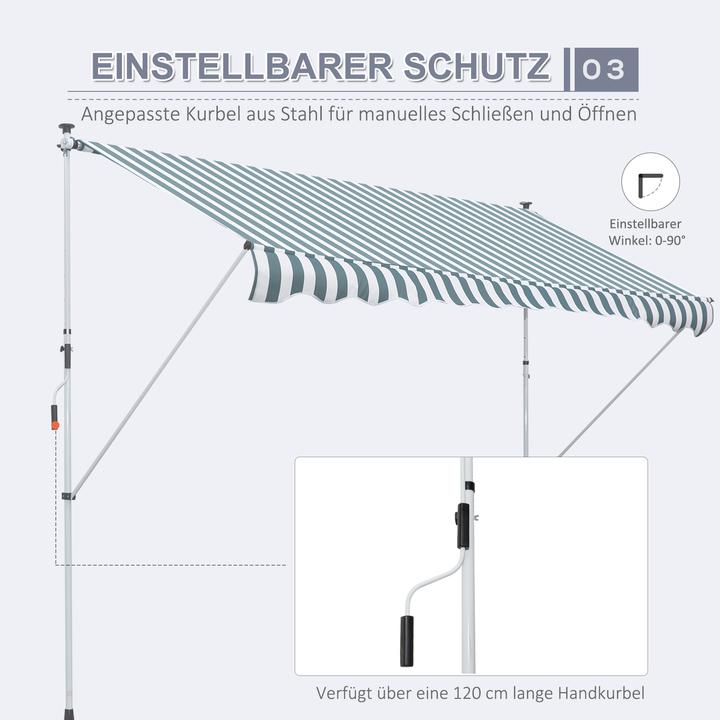 Produktbild Outsunny Klemmmarkise mit Faltarm (3 m)