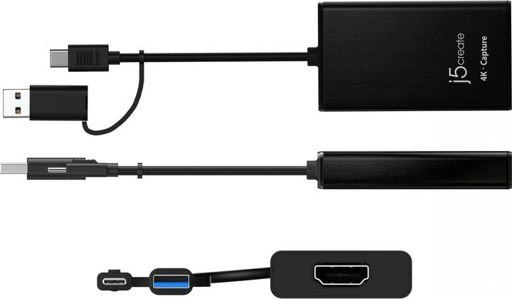 Image du produit j5Create JVA11-N 4K HDMI™ Capture Adapter, Black, USB 3.2 Gen 1 (3.1 Gen 1), 3840 x 2160 pixels, Alu (Windows, Android)