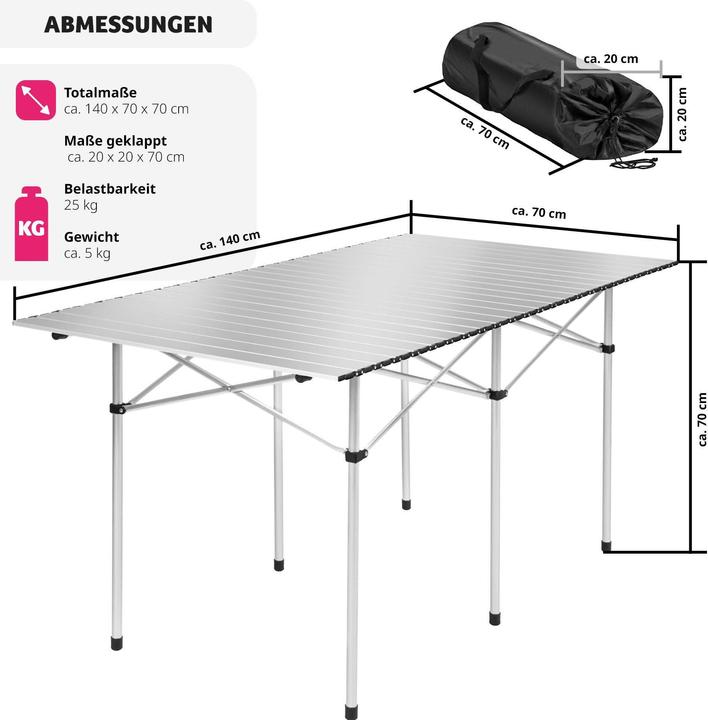 Produktbild tectake Camping Klapptisch