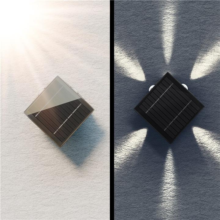 Actual product image Goobay Rhombus LED solar wall light, black (30 lm, IP44)