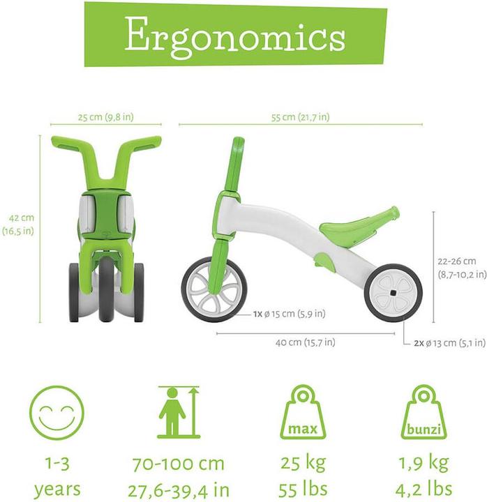 Actual product image Chillafish Bunzi 02 Slider + Balance Bike 2in1