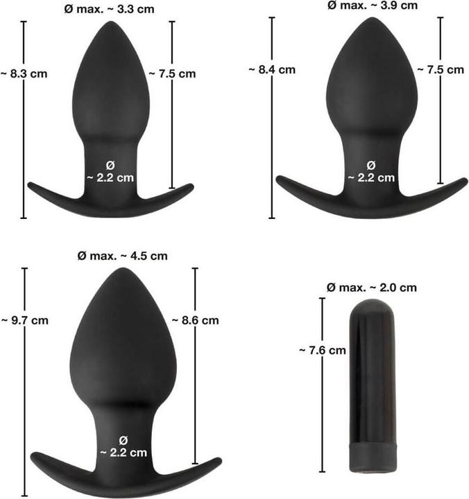 Actual product image Black Velvets Butt plug set
