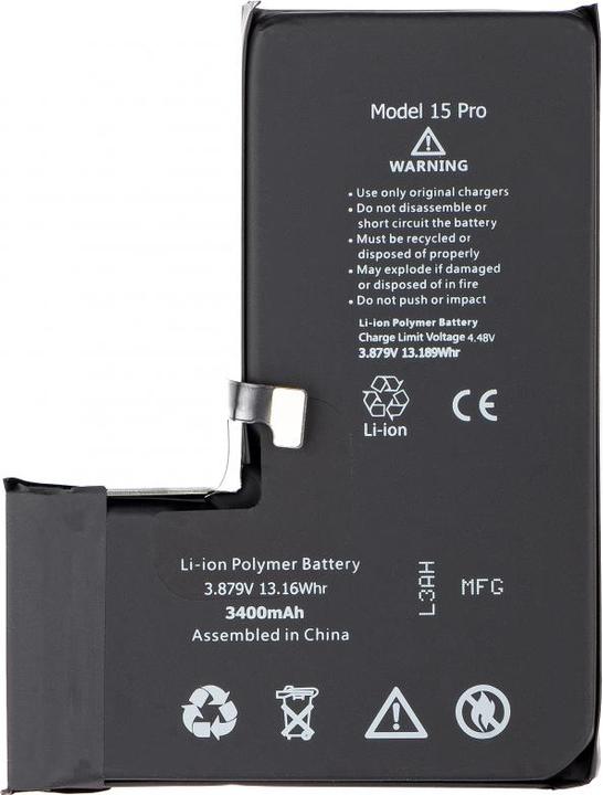 Produktbild Aftermarket Akku für iPhone 15 Pro, 3400mAh High Capacity