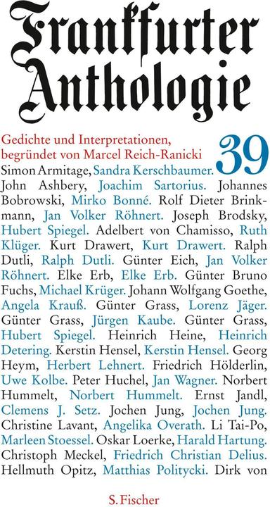 Actual product image Frankfurt Anthology (German, Hubert Reich-Ranicki, 2016)