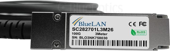 Actual product image CBO Mellanox MCP7F00-A003R30L Compatible BlueLAN QSFP28 DAC SC282701L3M26